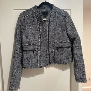 Banana Republic Women's Navy and White Tweed Jacket - new with tags